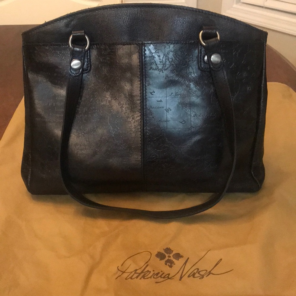 Patricia Nash poppy metallic map bag